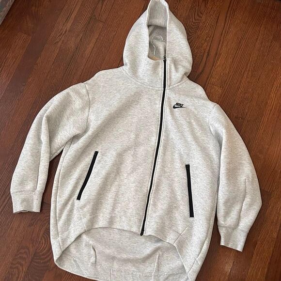 Nike Oversized Tech Fleece Full-Zip Hoodie Light Gray Women’s Medium, Perfect! - Picture 1 of 8